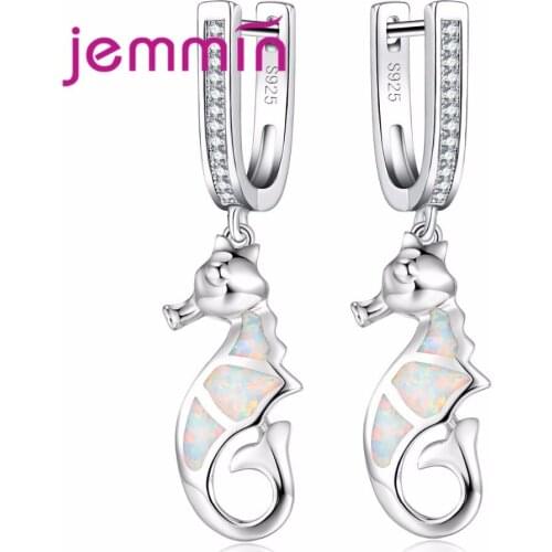 New Style Women Opal Dangle Earrings For Party Accessory Fine 925 Sterling Silver Engagement Animal Drop Earring