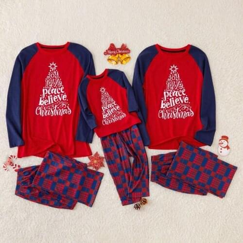 Matching Family Outfits 2020 New Family Matching Clothes Parent-child Suit Christmas Tree Printing Parent-child Family Pajamas