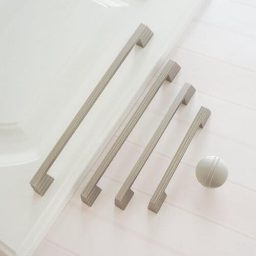 MFYS 3.78'' 5.04'' 6.30'' 7.56'' Zinc Alloy Solid Color Simple Kitchen Cabinet Handles Knob Gold/Silver Dresser Cupboard Handle