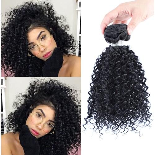 Synthetic Kinky Curly Hair Bundles for Black Women Synthetic Curly Hair Weave Extensions Short Afro Curly Synthetic Hair Piece