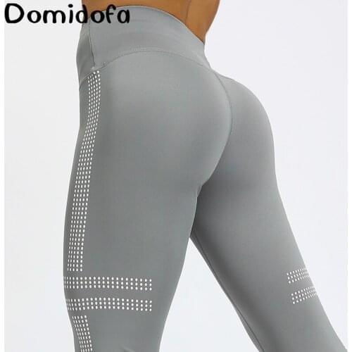 Thin Yoga Pants Five-row Offset Printing Small Dot Printing Contrasting Underpants Hip-Up High-Stretch High-Waist Polyester