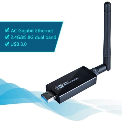 Dual Band 1200Mbps USB RTL8812AU Wireless AC1200 Wlan USB Wifi Lan Adapter Dongle 802.11ac Laptop Desktop With Antenna Brand New