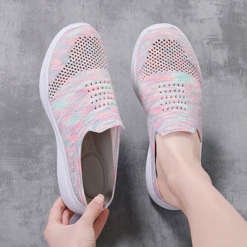 New Women Flats 2020 Spring Summer Ladies Mesh Flat Shoes Women Soft Breathable Sneakers Women Casual Shoes Zapatos De Mujer