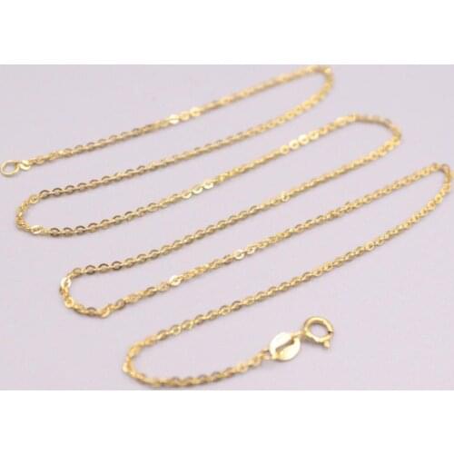 Real Genuine 18K Yellow Gold Necklace For Women O Chain Real Gold Link 16.5inch Jewelry
