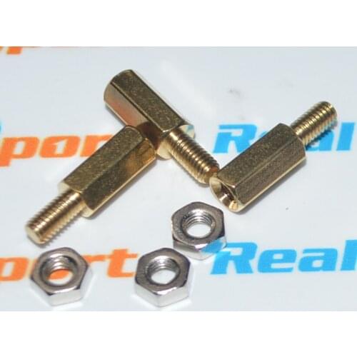 10sets/lot M3 Female 10mm Brass Standoff Spacer M3 10+6 6+10 Copper Hexagonal Stud Spacer Hollow Pillars