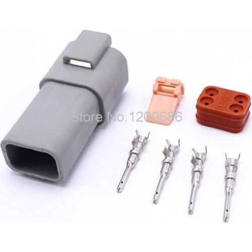 10Kits Male 4 Pin/Way Deutsch Motorcycle Super Waterproof Sealed Car Connector Plug Sets DT04-4P