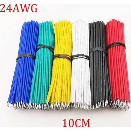 100Pcs/Lot Double-head Tin-Plated Breadboard PCB Solder Cable Jumper Wires Connector 10CM 24AWG Electronic Tin Conductor Wires