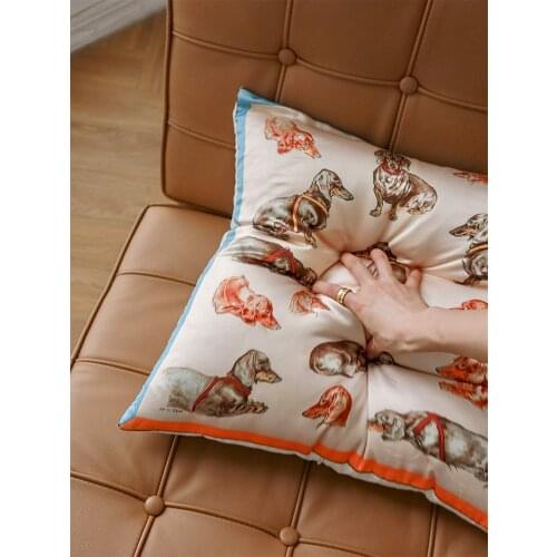 48x48cm Royal Hound silk pillow Seat Cushion Back Cushion Lumbar Rests pillow do not with core