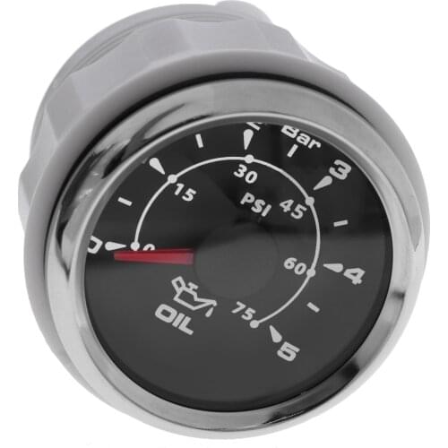 52mm Boat Oil Pressure Gauge 0~10 Bar/ 0~5Bar Waterproof Car Oil Pressure Meter with 8 Colors Backlight