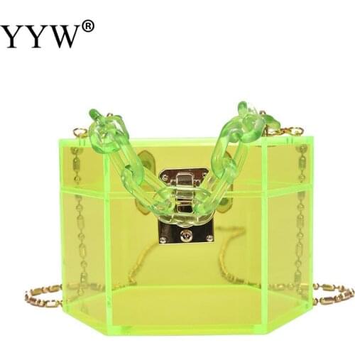 Acrylic Transparent Box Personality Creative Ins All-Match Chain Messenger Jelly Bag For Woman Crossbody Bag Hand Carry Bag