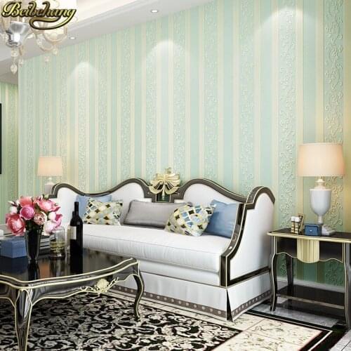 Beibehang papel de parede para quarto Embossed European stripes wallpaper roll living room 3D Wall Paper for bedroom home decor
