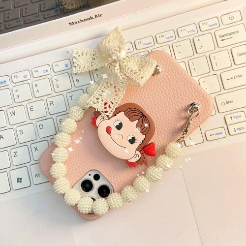 For Iphone 11 12 Pro Max Case Korea Cute Doll Phone Holder Cover for Iphone XR XS Max Etui for Iphone 12 promax 11 Pro Conque