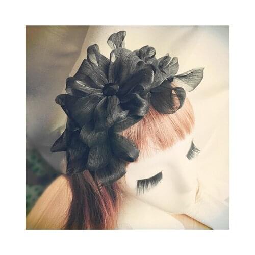 Adult black silk dahlias hairbands costume party headband/cosplay/wedding/event
