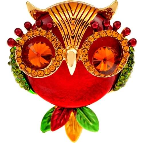 CINDY XIANG Creative Enamel Owl Brooches For Women And Men Trendy Cute Animal Rhinestone Brooch Badge Pins Friends Jewelry Gifts