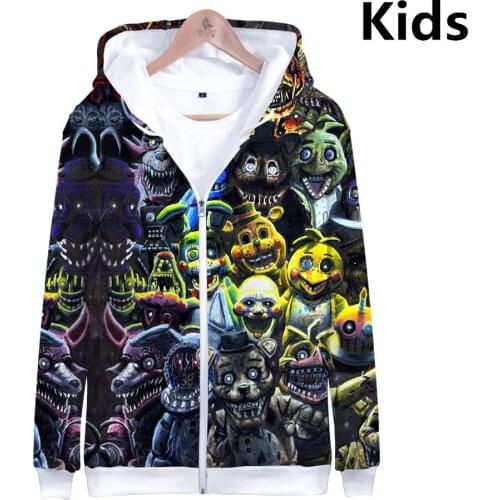 3 To 14 Years Kids hoodies Five Nights at FNAF 3D Printed Hoodie sweatshirt Boys Girls Streetwear Jacket Coat Children Clothes