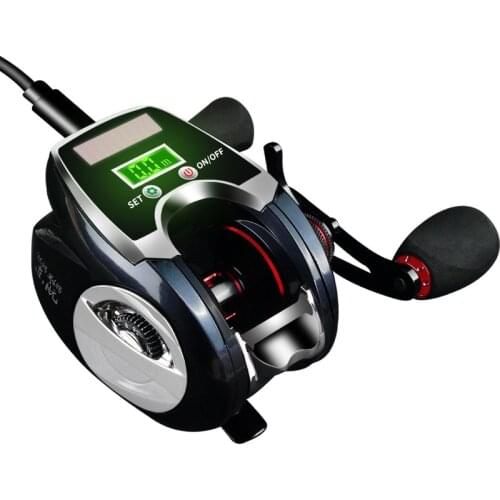 Electronic Fishing Reel Counter Digital Display Baitcasting Reel 8.0:1 High Speed Ratio Waterproof Solar Recharge Fishing Reel