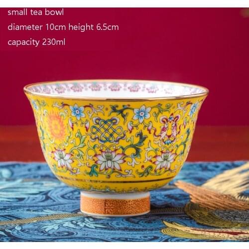 Jingdezhen Ceramic Household Small Tea Bowl Buddha Butter Small Bowl Enamel Bone China Tableware High Grade Tea Bowl