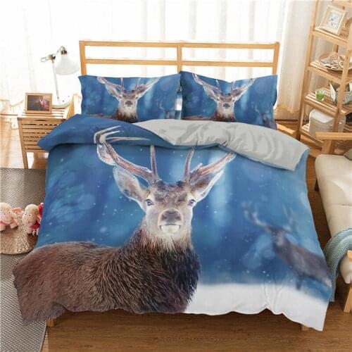 Cartoon Bedding Set Deer 3D Queen King Size Duvet Cover Sets Creative Comforter Cover 2/3pcs Quilt Covers Pillowcases
