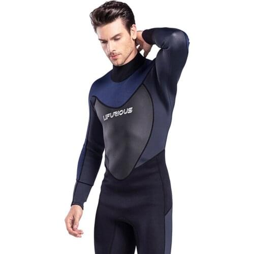 2019 New 3MM Wetsuit One-Piece Diving Suit Male Neoprene Thick Warm Diving Suits Deep Snorkeling Conjoined Spot Surf Clothing