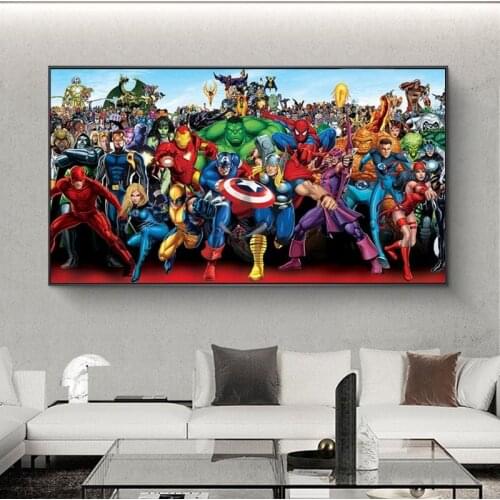 Marvel The Avengers Canvas Painting Superhero Captain America Poster Prints Wall Art Pictures for Living Room Home Decoration