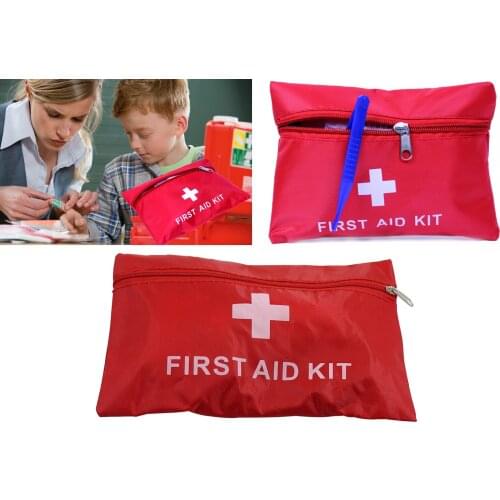 Red Mini 12pcs First Aid Kit Bag Survival Outdoor Sports Camping Home Medical Emergency bag box Organizer Container