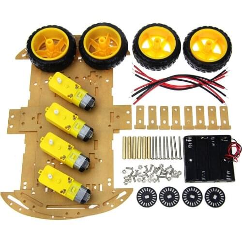 2019 4/2WD Robot Smart Car Chassis Kits with Speed Encoder for Arduino 51 M26 DIY Education Robot Smart Car Kit For Student kids