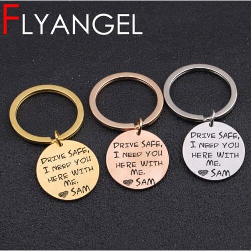 Custom Name Keychain Engraved Drive Safe I Need You Here With Me High Quality Car Key Tag For Husband Boyfriend Keyring Gifts