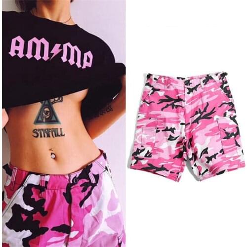 Summer Women High Waist Shorts Female Loose Fit Camouflage Cargo Shorts Ladies Streetwear Couples Hip Hop Casual Short Pants