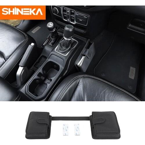 SHINEKA Stowing Tidying For Jeep Wrangler JL 2018+ Car Gear Shift Storage Bag Organizer Accessories For Jeep Wrangler JL 2018
