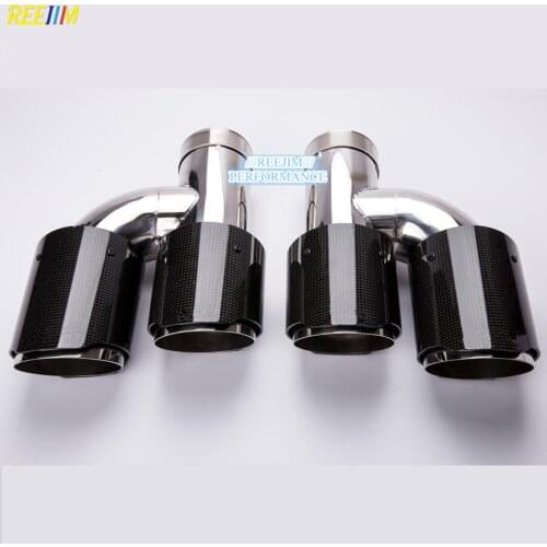 In 2.5" Out 3.5" Stainless Carbon Exhaust Tip Auspuffspitze for Audi A6 A7 A5 car-styling exhaust tip tailpipe