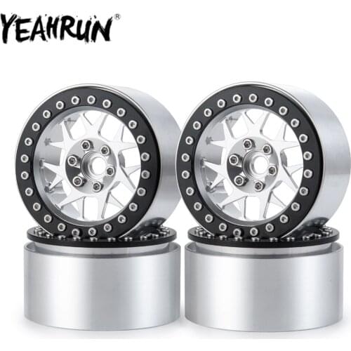 YEAHRUN 4PCS 2.2" Wheel Hubs Aluminum Beadlock Wheel Rims for 1/10 Axial Wraith 90018 SCX10 RC Crawler Car Wheel Parts