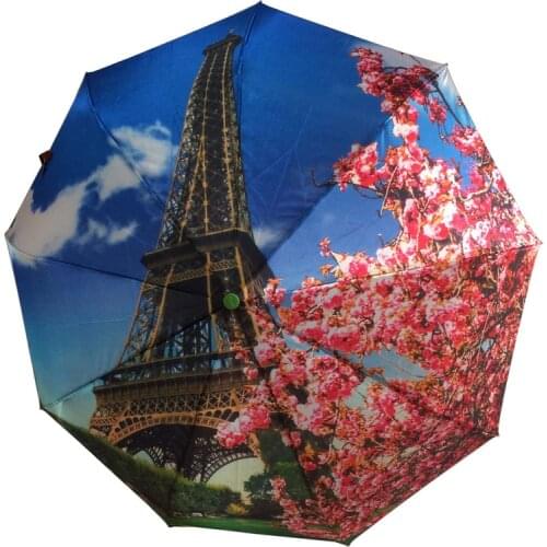 Зонт женский автомат Automatic Women Rain Umbrella 3Folding 23"9k European FashionCreative Strong Frame Aмбрелла зонтик женский