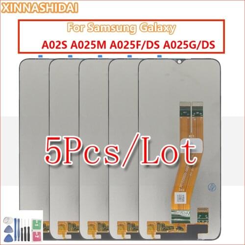 5 Pcs 6.5" For Samsung Galaxy A02s A025M A025F/DS A025G/DS LCD Display Touch Screen Digitizer Assembly Replacement