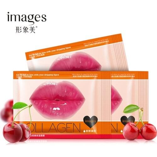1Pc Cherry Honey Collagen Lip Gel Mask Hydrating Repair Remove Lines Blemishes Lighten Lip Line Blemishes Mask Protect Lips Care
