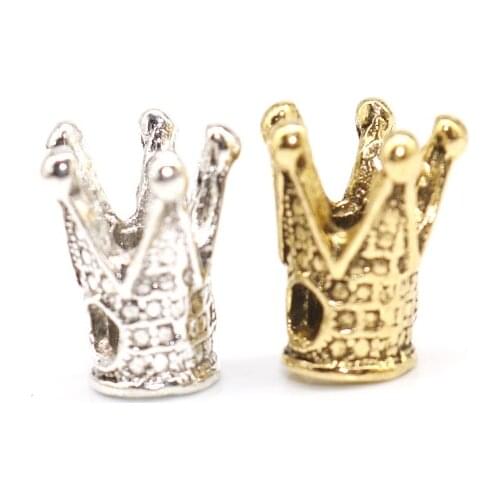 Wholesale 10pcs/20pcs/lot Spacers Bead Metal Tibetan Silver color Beads queen Crown Beads Bracelet for Jewelry Making