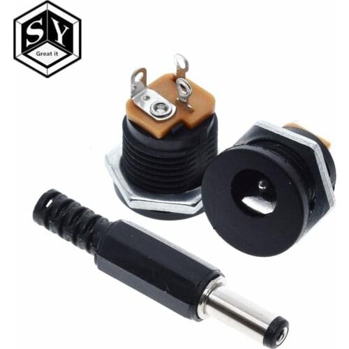 GREAT IT 10Pcs DC-022 5.5-2.1 / 5.5 x 2.1mm DC Power Socket/ DC Connector Panel Mounting DC022 YELLOW