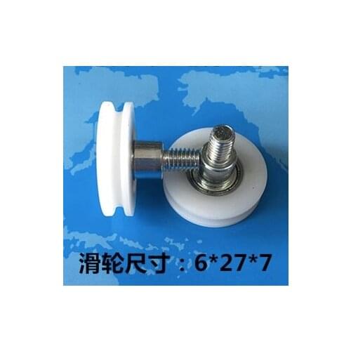10Pieces/Lot 6X27X7U U Groove Pulley Screw Roller Shaft Bearing Plastic Wheel Door and Window Pulley