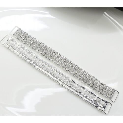 New Strengthen 10Pcs 165mm Shiny Bikini Rhinstone Connector/Buckle Metal Chain For Swimming Wear Bikini Decorstion