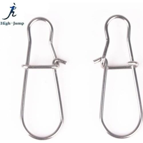 100x Lure Fishing Connector Stainless Steel Dual Lock Snaps Quick Change Fishing Connector Duo-lock Reinforced Pin Fishing Tools