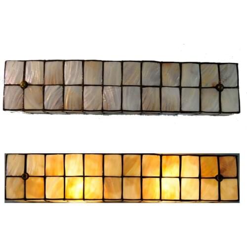 20" Vintage Tiffany Style Stained Shell Wall Sconces Modern Simple Cube Wall Lights Lighting Bathroom Mirror Front Lamps WL318
