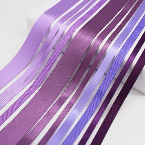 5 Meter/Lot Grosgrain Ribbons Satin Ribbons Lt. Orchid / Purple / Grape / Amethyst / Plum / Hyacinth / Delphinium / Thistle