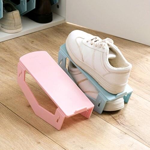 6 Pcs/set Plastic Storage Shoe Rack Adjustable Durable Shoe Shelf Organizer Double Layer Stand Shoe Holder for Living Room