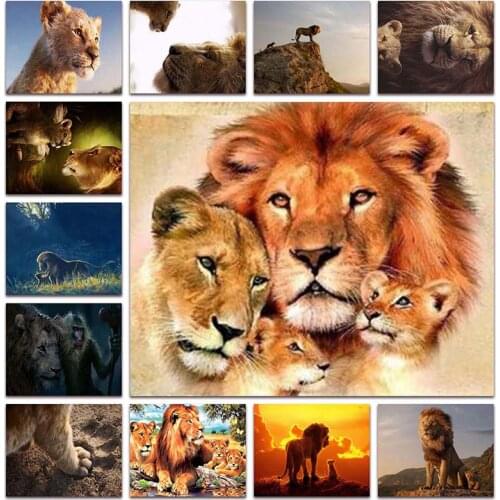 New Cartoon Simba Diamond 5d Diy Diamond Painting Cross Stitch Lion King Friends Needlework Diamond Mosaic Embroidery Home Decor