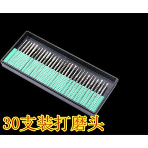 Quality 30 Diamond Burrs For 1/8" Dremel Rotary Tool Drill Bit Dremel Engraving Shank glass metal Free Shipping