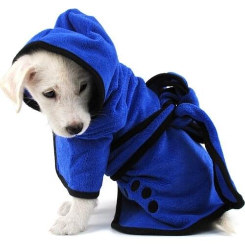 Pet Dog Bathrobe for Small Medium Large Dogs Shower Hooded Bathrobe Dog Bath Towel Cute Embroidery Paw Pet Drying Towel