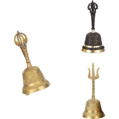 Handicrafts Large Carved Hand Bell Produces A Loud And Clear School Meditation Church Bronze Bell Creative Gift