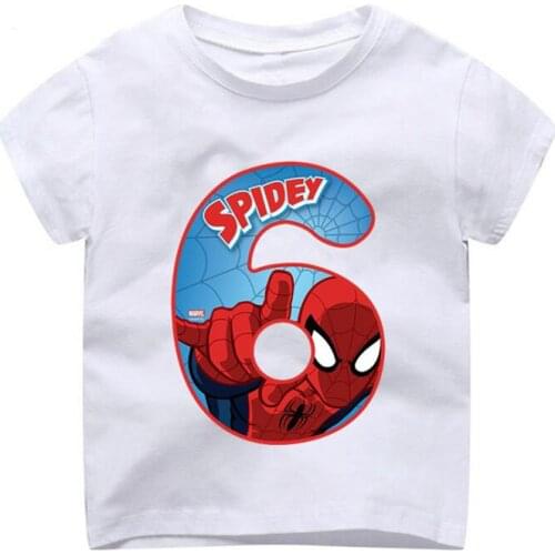 Fast Shipping Happy Birthday A Number 1~9th cartoon t shirt for girl t-shirt kids clothes boys graphic t shirts children