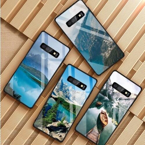 Natural view Tempered Glass Phone Case For Samsung Galaxy S8 S9 S10 S20 PLUS J6 J8 2018 NOTE 8 9 10 Cover Shell
