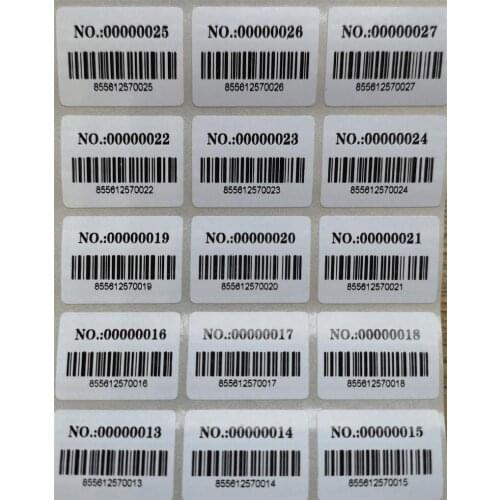 1000pcs Labels 30x15mm running number Consecutive Number Serial Numbers with Barcode Inventory Stickers/Adhesive paper sticker