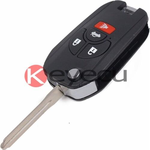 KEYECU Flip Shell Remote Key Case Fob 3+1 Button for NISSAN Maxima Altima Sentra Versa
